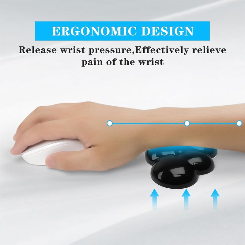 KEPUTAIER Gel Cloud Mouse Wrist Rest, Cute Wrist Support and Arm Support for Mouse Rest Typing Pain Relief，Suitable for Office/Computer/Laptop/Gaming (Transparent Black) - Image 3
